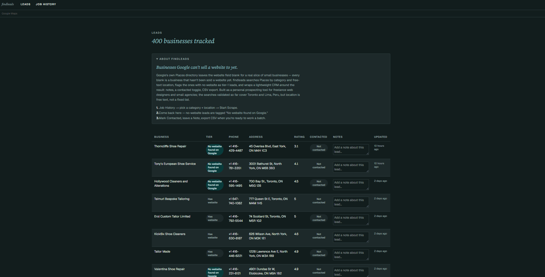 FindLeads — Lead Generation with a Built-in CRM screenshot 2