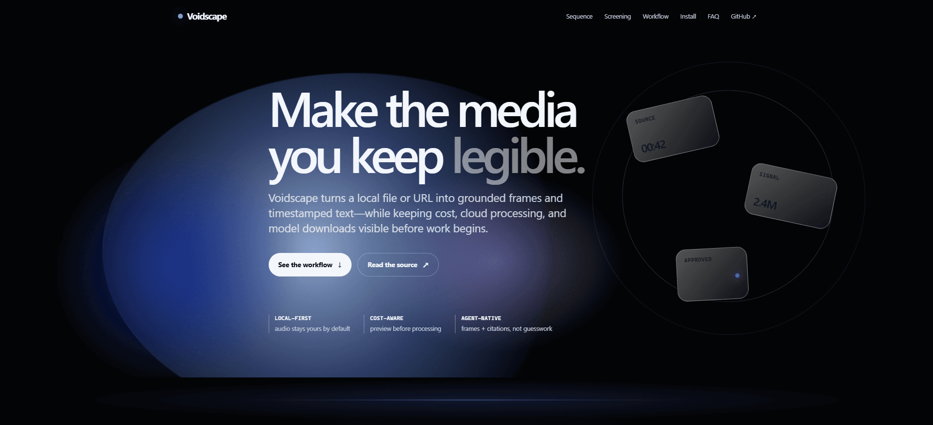 Voidscape — Turning Personal Media into Citable Evidence screenshot 1
